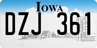 IA license plate DZJ361