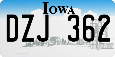 IA license plate DZJ362