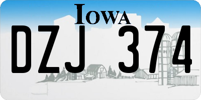 IA license plate DZJ374