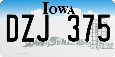 IA license plate DZJ375