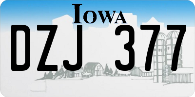 IA license plate DZJ377