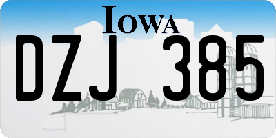 IA license plate DZJ385