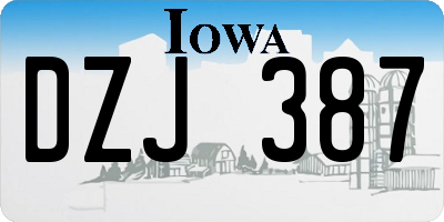 IA license plate DZJ387