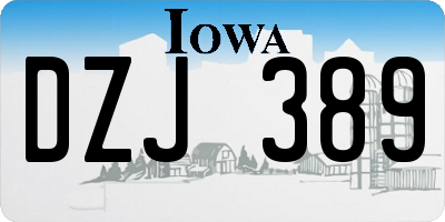 IA license plate DZJ389