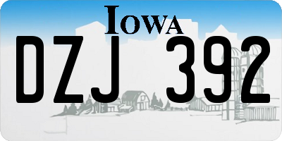 IA license plate DZJ392