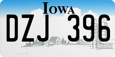 IA license plate DZJ396