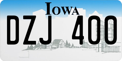 IA license plate DZJ400