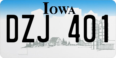 IA license plate DZJ401