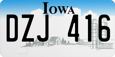 IA license plate DZJ416