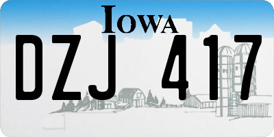 IA license plate DZJ417