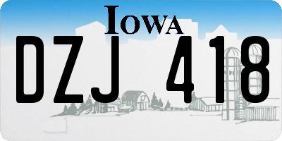 IA license plate DZJ418