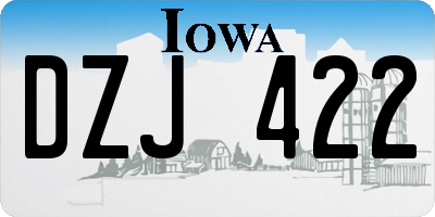 IA license plate DZJ422