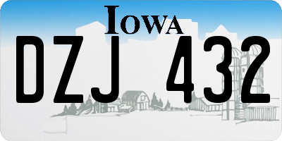 IA license plate DZJ432