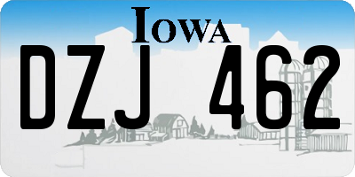 IA license plate DZJ462