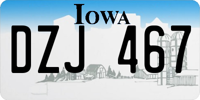 IA license plate DZJ467