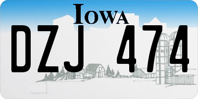 IA license plate DZJ474