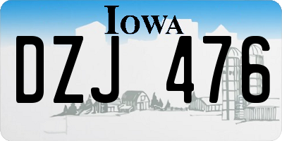 IA license plate DZJ476