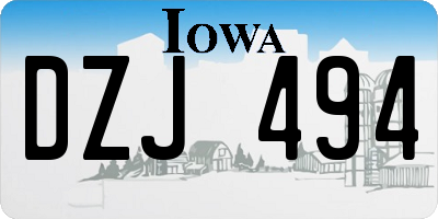 IA license plate DZJ494