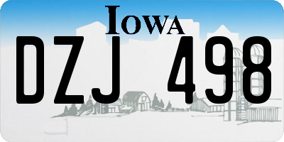 IA license plate DZJ498