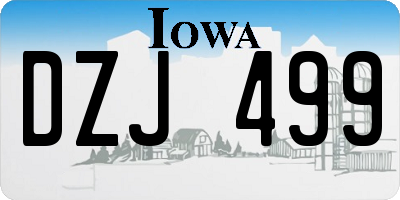 IA license plate DZJ499