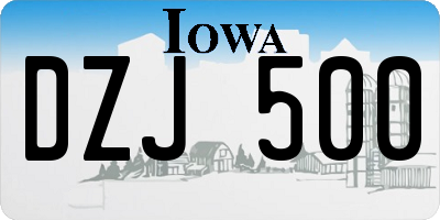 IA license plate DZJ500
