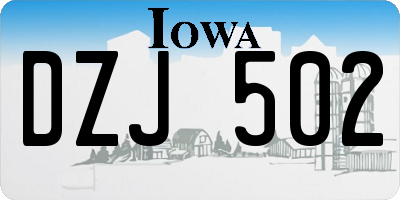 IA license plate DZJ502