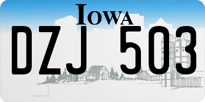 IA license plate DZJ503