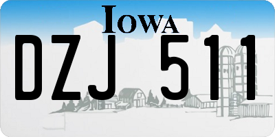 IA license plate DZJ511