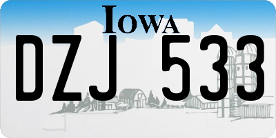 IA license plate DZJ533