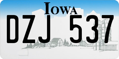 IA license plate DZJ537