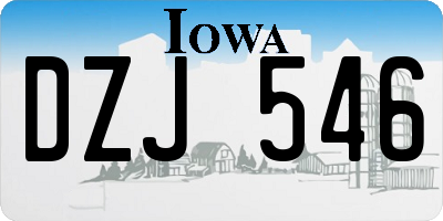 IA license plate DZJ546