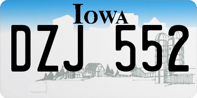 IA license plate DZJ552