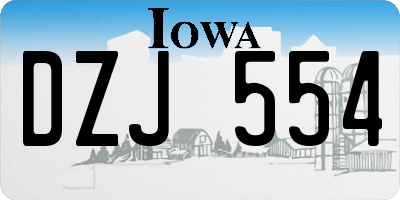 IA license plate DZJ554