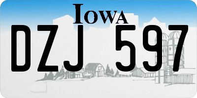 IA license plate DZJ597