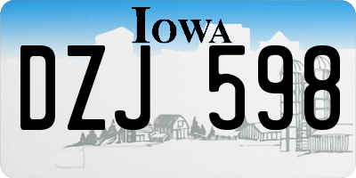 IA license plate DZJ598