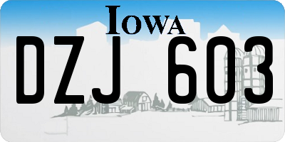 IA license plate DZJ603