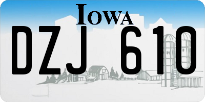 IA license plate DZJ610