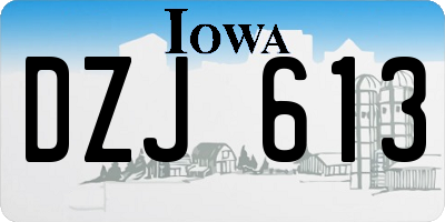 IA license plate DZJ613