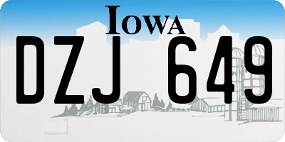 IA license plate DZJ649