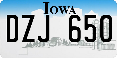 IA license plate DZJ650