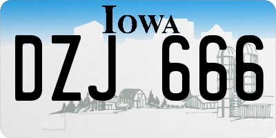 IA license plate DZJ666