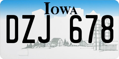 IA license plate DZJ678