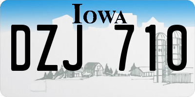 IA license plate DZJ710
