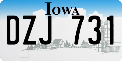 IA license plate DZJ731