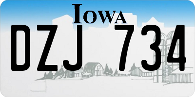 IA license plate DZJ734