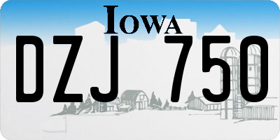 IA license plate DZJ750