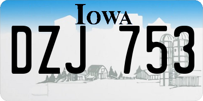 IA license plate DZJ753