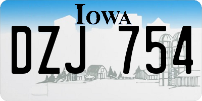 IA license plate DZJ754