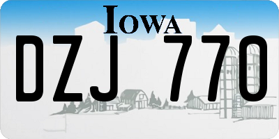 IA license plate DZJ770