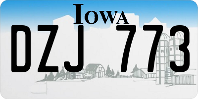 IA license plate DZJ773